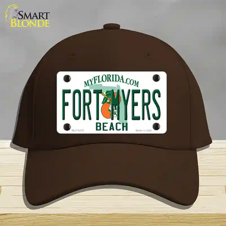 Fort Myers Beach Novelty License Plate Hat Cotton / Dark Brown