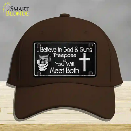 God And Guns Novelty License Plate Hat Cotton / Dark Brown