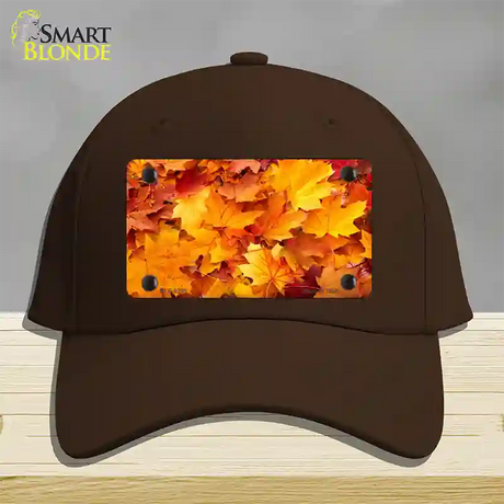 Fall Leaves Novelty License Plate Hat Cotton / Dark Brown