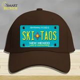 Ski Taos Teal New Mexico Novelty License Plate Hat Cotton / Dark Brown