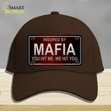 Insured By Mafia Novelty License Plate Hat Cotton / Dark Brown