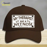 My Therapist Novelty License Plate Hat Cotton / Dark Brown