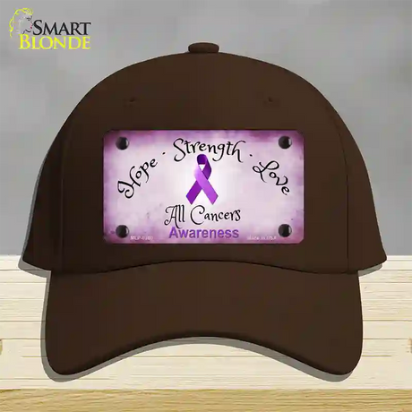 All Cancer Awareness Novelty License Plate Hat Cotton / Dark Brown