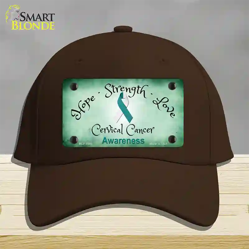 Cervical Cancer Ribbon Novelty License Plate Hat Cotton / Dark Brown