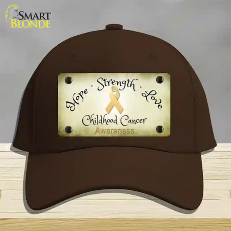 Childhood Cancer Ribbon Novelty License Plate Hat Cotton / Dark Brown