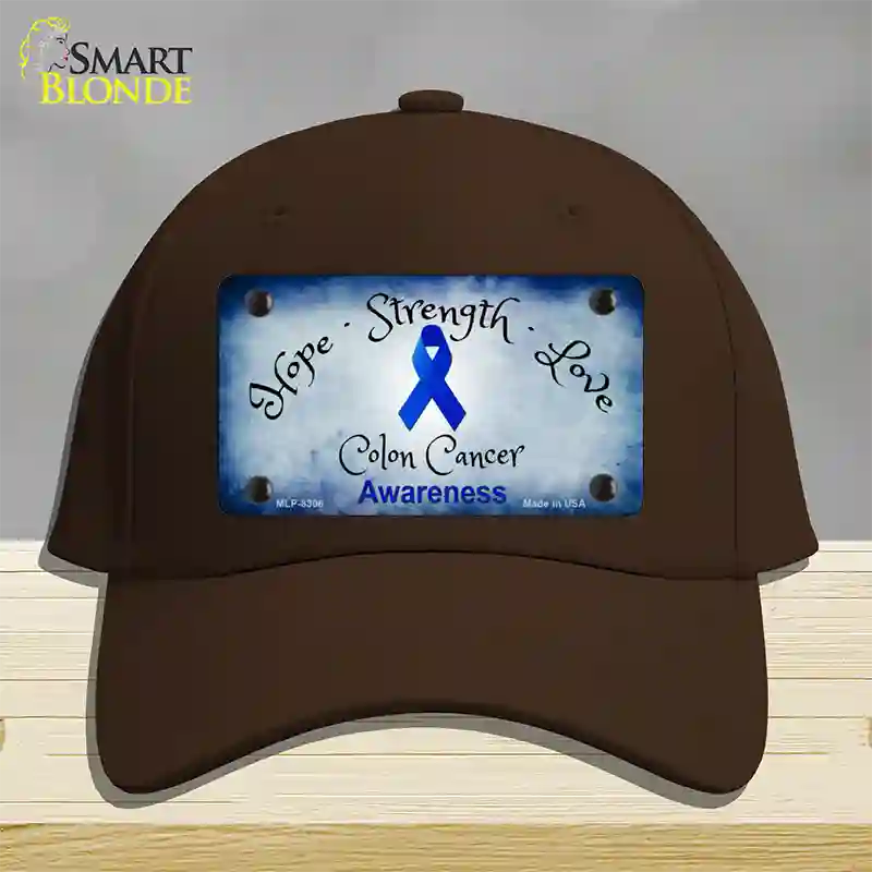 Colon Cancer Ribbon Novelty License Plate Hat Cotton / Dark Brown