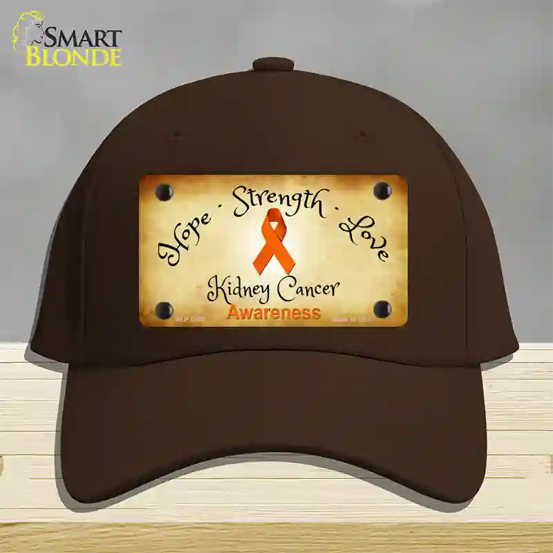 Kidney Cancer Ribbon Novelty License Plate Hat Cotton / Dark Brown