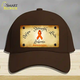 Leukemia Cancer Ribbon Novelty License Plate Hat Cotton / Dark Brown