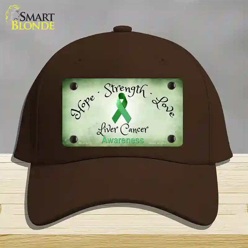 Liver Cancer Ribbon Novelty License Plate Hat Cotton / Dark Brown