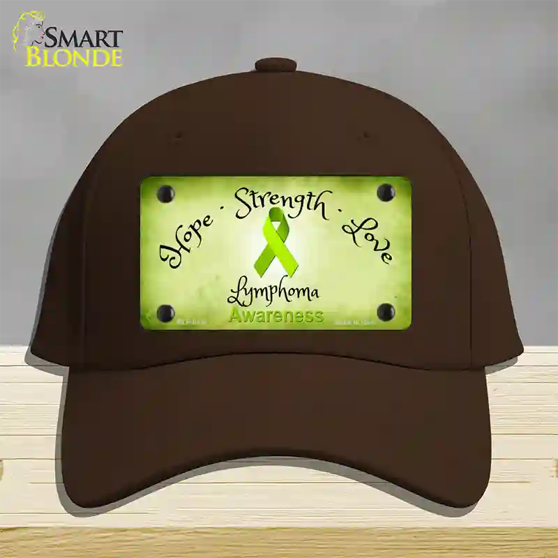 Lymphoma Cancer Ribbon Novelty License Plate Hat Cotton / Dark Brown