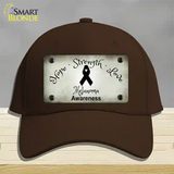 Melanoma Cancer Ribbon Novelty License Plate Hat Cotton / Dark Brown