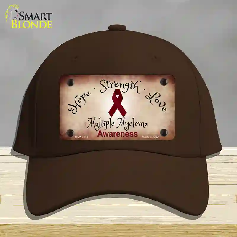 Multiple Myeloma Cancer Ribbon Novelty License Plate Hat Cotton / Dark Brown