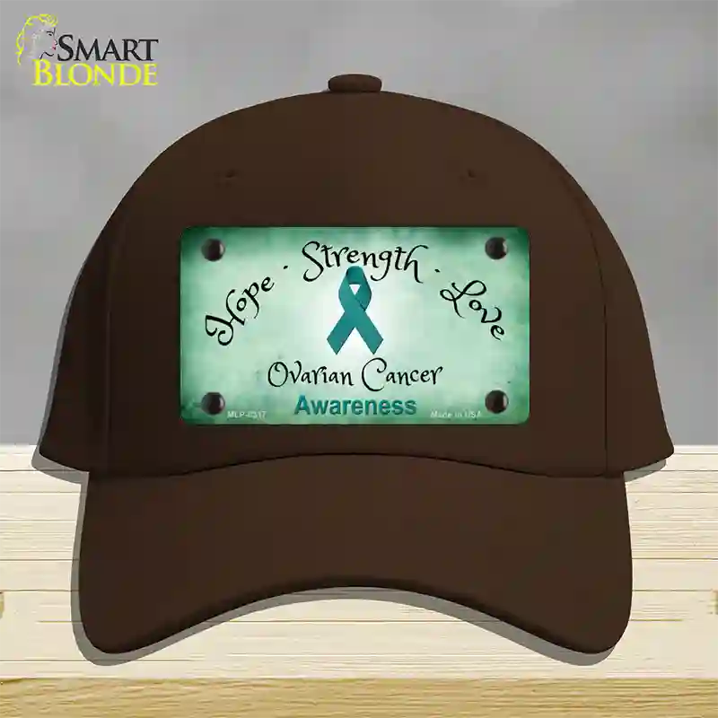 Ovarian Cancer Ribbon Novelty License Plate Hat Cotton / Dark Brown