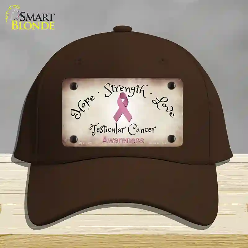 Testicular Cancer Ribbon Novelty License Plate Hat Cotton / Dark Brown