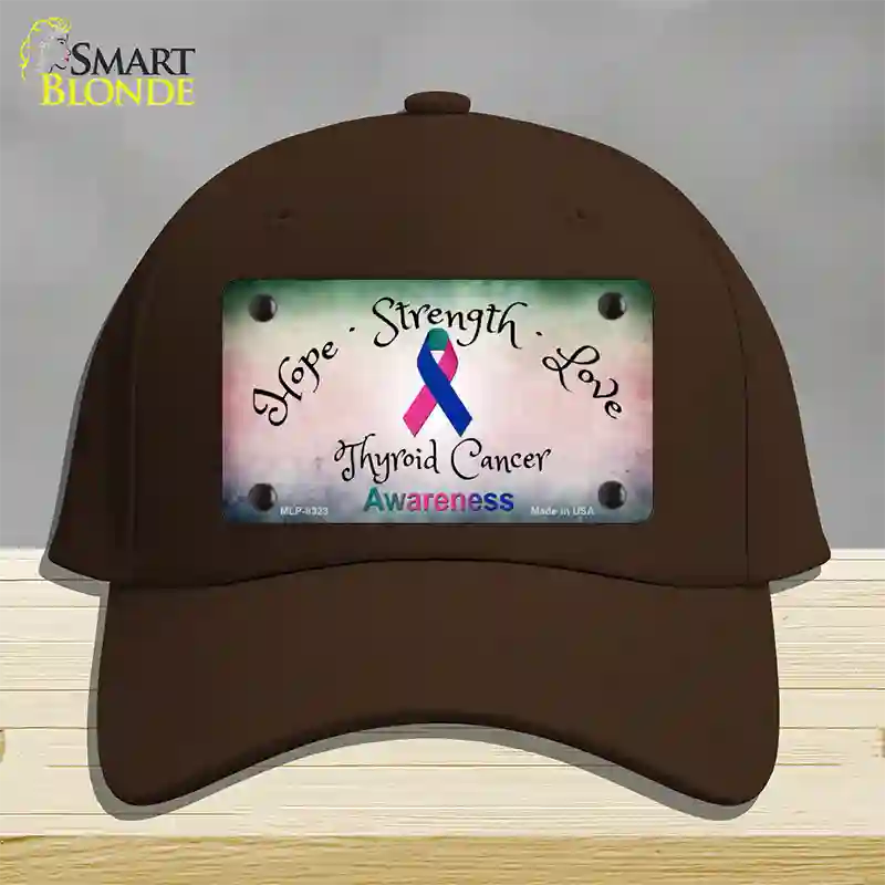 Thyroid Cancer Ribbon Novelty License Plate Hat Cotton / Dark Brown