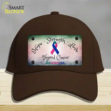 Thyroid Cancer Ribbon Novelty License Plate Hat Cotton / Dark Brown