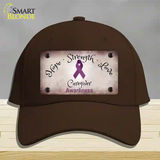 Honors Caregivers Ribbon Novelty License Plate Hat Cotton / Dark Brown