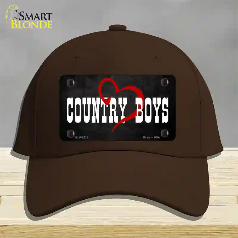 Country Boys Novelty License Plate Hat Cotton / Dark Brown