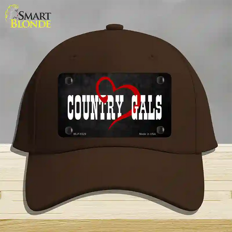 Country Gals Novelty License Plate Hat Cotton / Dark Brown