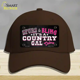 Spurs and Bling Novelty License Plate Hat Cotton / Dark Brown