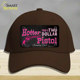 Two Dollar Pistol Novelty License Plate Hat Cotton / Dark Brown