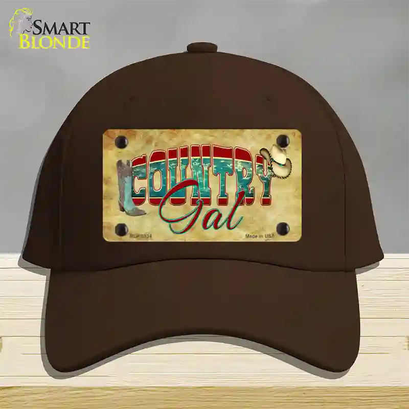 Country Gal Novelty License Plate Hat Cotton / Dark Brown