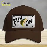 Fish On Novelty License Plate Hat Cotton / Dark Brown