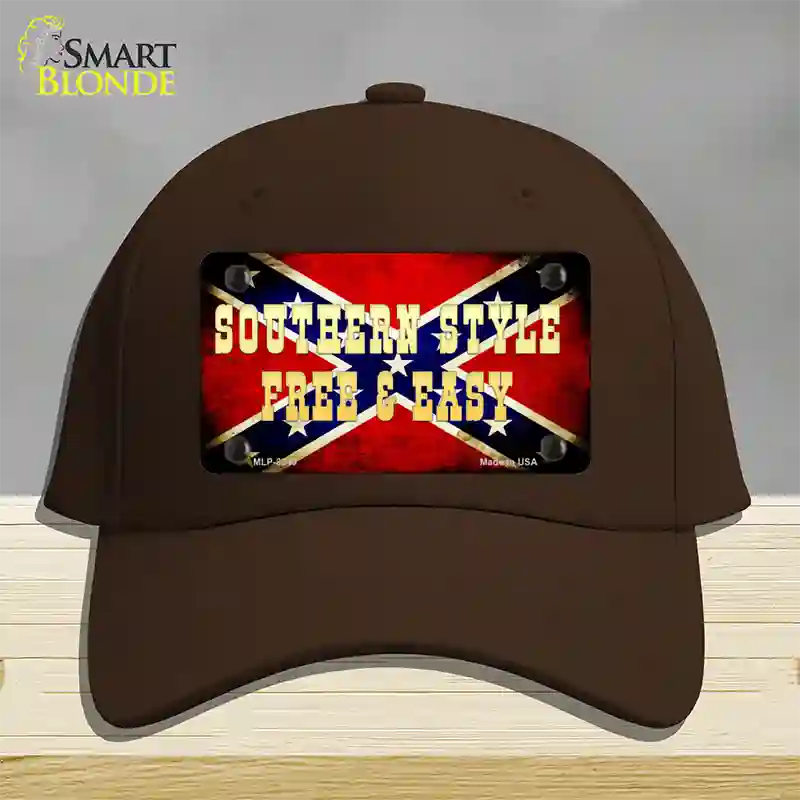 Southern Style Novelty License Plate Hat Cotton / Dark Brown