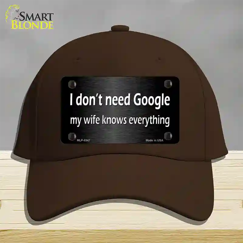 Dont Need Google Novelty License Plate Hat Cotton / Dark Brown