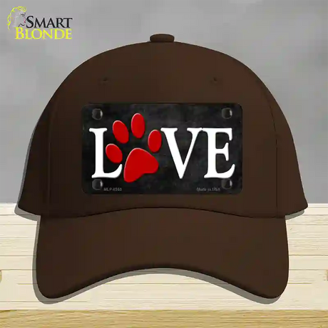 Love Paw Novelty License Plate Hat Cotton / Dark Brown