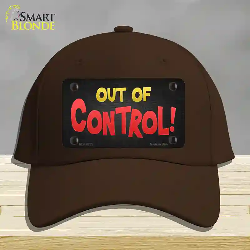 Out Of Control Novelty License Plate Hat Cotton / Dark Brown