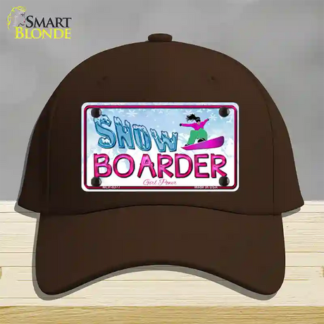 Snow Boarder Girl Novelty License Plate Hat Cotton / Dark Brown