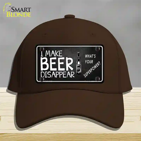 I Make Beer Disappear Novelty License Plate Hat Cotton / Dark Brown