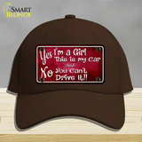 Yes Im A Girl Novelty License Plate Hat Cotton / Dark Brown