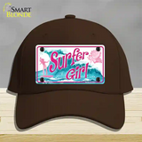 Surfer Girl Novelty License Plate Hat Cotton / Dark Brown