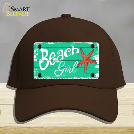 Beach Girl Novelty License Plate Hat Cotton / Dark Brown