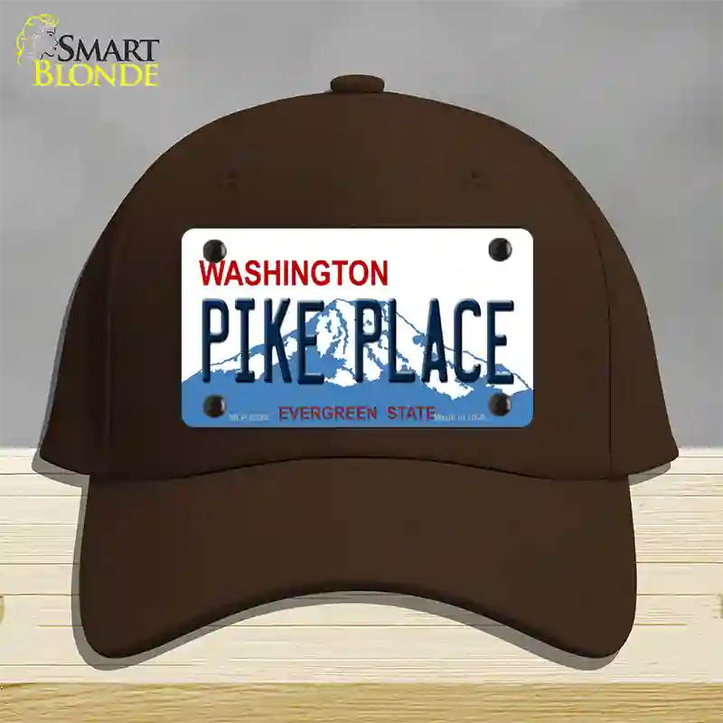 Pike Place Washington Novelty License Plate Hat Cotton / Dark Brown