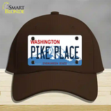 Pike Place Washington Novelty License Plate Hat Cotton / Dark Brown