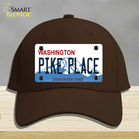 Pike Place Washington Novelty License Plate Hat Cotton / Dark Brown