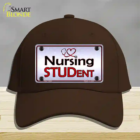 Nursing Student Novelty License Plate Hat Cotton / Dark Brown