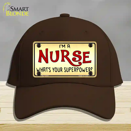 Im A Nurse Tan Novelty License Plate Hat Cotton / Dark Brown