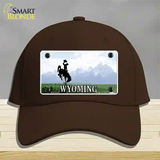 Wyoming State Novelty License Plate Hat Cotton / Dark Brown