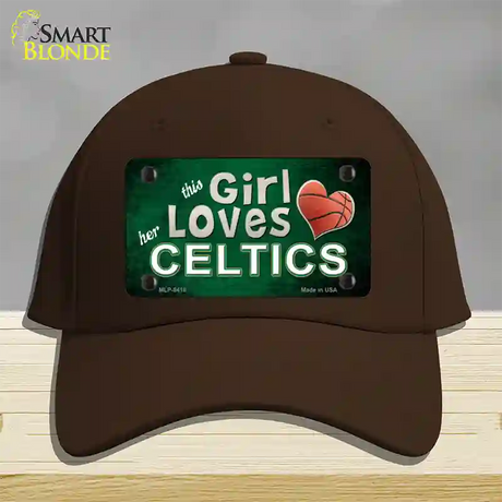 This Girl Loves Her Celtics Novelty License Plate Hat Cotton / Dark Brown