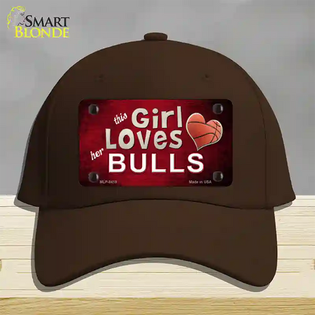 This Girl Loves Her Bulls Novelty License Plate Hat Cotton / Dark Brown