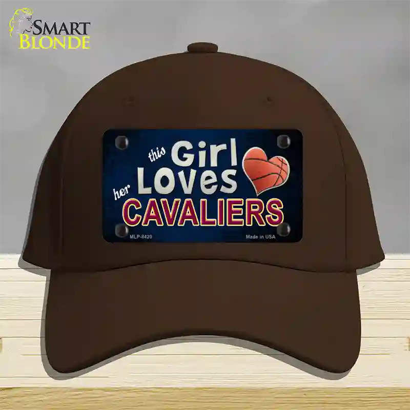 This Girl Loves Her Cavaliers Novelty License Plate Hat Cotton / Dark Brown