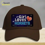 This Girl Loves Her Hornets Novelty License Plate Hat Cotton / Dark Brown