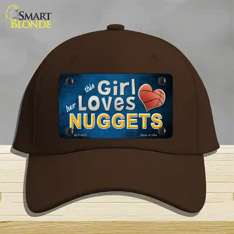 This Girl Loves Her Nuggets Novelty License Plate Hat Cotton / Dark Brown