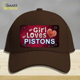 This Girl Loves Her Pistons Novelty License Plate Hat Cotton / Dark Brown