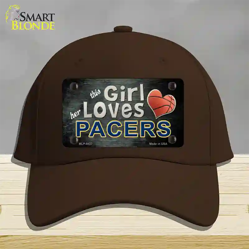 This Girl Loves Her Pacers Novelty License Plate Hat Cotton / Dark Brown