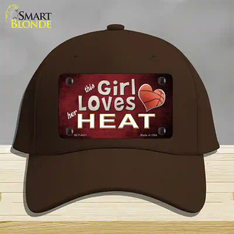 This Girl Loves Her Heat Novelty License Plate Hat Cotton / Dark Brown